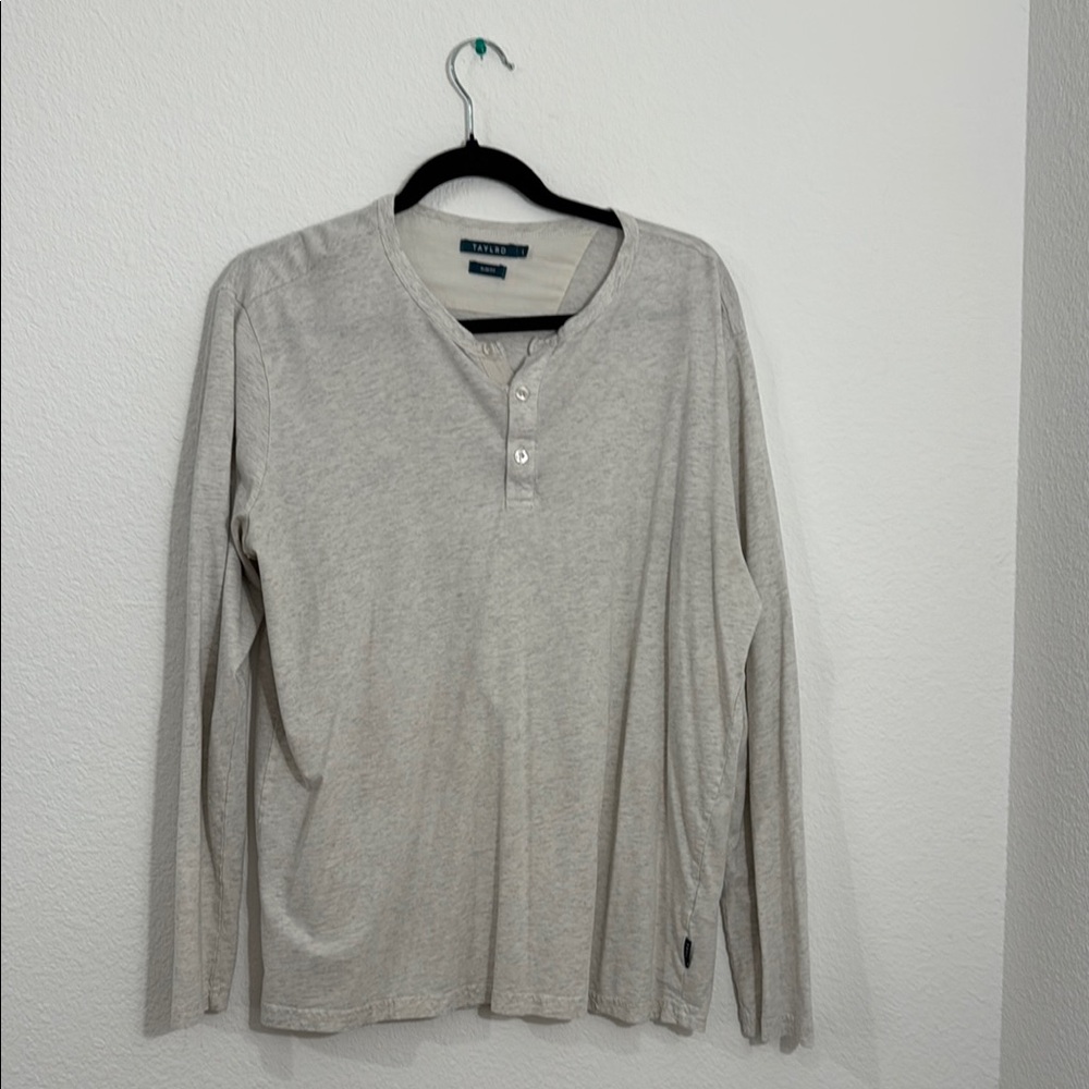 Gray Long Sleeve Henley 100% Pima Cotton